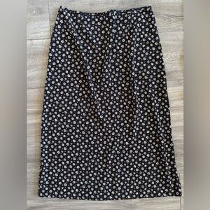 Vintage Maggie Lawrence Black White A Line Floral Maxi Skirt 18